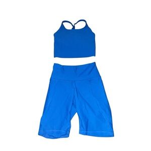 Women's Old Navy Vibrant Blue Workout Biker Short Set